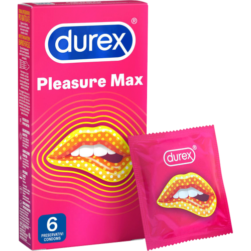 Durex Προφυλακτικά Με Κουκίδες και Ραβδώσεις Pleasuremax 6 τεμάχια